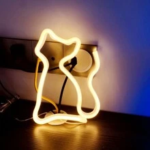 1 szt. Neonowa tablica z kotem, 9,05 x 7,05 cala (ok. 23 x 18 cm), zasilana przez USB/baterię, neonowa tablica LED w kolorze różowym, dekoracja ścienna z kotem do sypialni, na imprezę świąteczną, walentynkową, urodziny, wesele, do domu, na Boże Narodzenie, do baru - Wielokolorowe - Zobacz 10