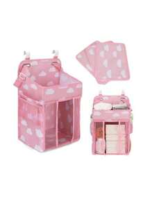 New baby bed diapers multi-function hanging storage box - Rosa - Ver 4