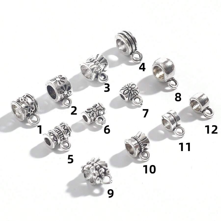 20 cái Màu Bạc Cổ Hợp kim Lớn Lỗ 3 chiều Trình kết nối Hạt Đối với DIY Vòng tay , Dây chuyền , Spacer Hạt - Nhiều màu - Xem 1