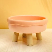 PETSIN 1 pieza Tazón de agua/comida protector para el cuello de mascota de gato, tazón de 4 patas de color macaron de plástico