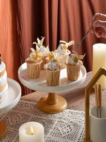 Birthday Cake Display Stand With Cover, Dessert Table With Dome Lid, Pastry Tray For Tea Party Tasting With Plate And Cover - Bamboo Tall Cake Pan - View 1