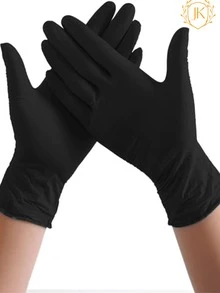 JK Guantes de Nitrilo  RAGABASICS Deshechables Resistentes Pack de 100 piezas - Negro - Ver 4