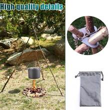 1pc Camping Tripod Board Turns Branches Into Campfire Tripod Stainless Steel Campfire Support Board Adjustable Chain Hanging Cookware The Perfect Accessory For Outdoor Cooking - White - View 5