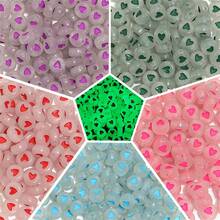 100 cái/gói Acrylic Đèn ngủ Love Chữ cái Hạt , 7mm Hạt Đối với DIY Vòng tay , Dây chuyền , Điện thoại Chuỗi - hạt tình yêu - Xem 7