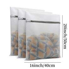 Ensemble de 3 sacs à linge durables en maille nid d\"abeille, organisateurs de stockage de voyage, convient pour le lavage de vêtements, chemises, soutiens-gorge, chaussettes, bas et sous-vêtements.