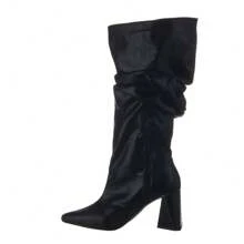 Women Knee-High Boots - 黑色 - 查看 3