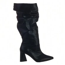 Women Knee-High Boots - 黑色 - 查看 2