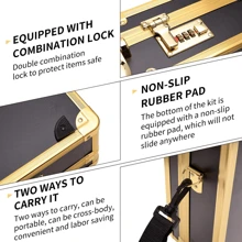 Professional Barber Supplies Case For Barber, Portable Barber Travel Carrying Case For Hair Stylist& Pet Groomer, Multi-Space Design, Sturdy, Large-Capacity Mobile Barber Stations (Gold) - Gold - View 4