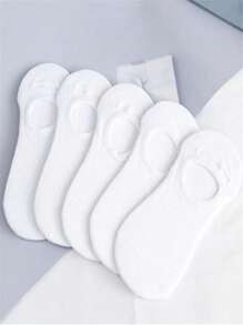 5/10 Pairs Women Striped Invisible Breathable Soft Liner Socks