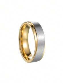1 Anillo De Acero Inoxidable Para Hombre Entrelazado De Oro - Dorado - Ver 4