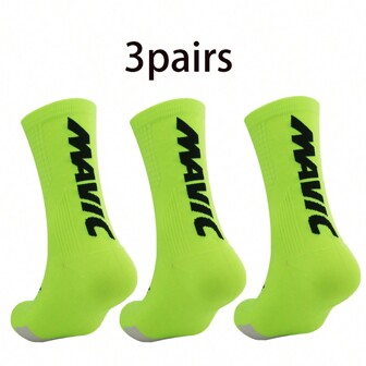 Sports Outdoor 3 Pairs Of New Combination Mid Length Sports Socks, Nylon Breathable Cycling Socks
