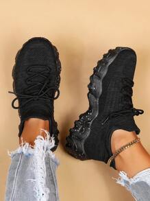 Ladies' Casual Sports Shoes Fashionable Athletic Sock-Shoes, Breathable, Four Seasons