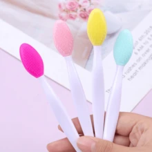 Bàn chải mũi silicon Bàn chải đầu sạch đến đen Bàn chải tẩy tế bào chết mềm hai mặt DIY Chăm sóc da mặt Làm sạch Công cụ massage thô cho nam và nữ tại nhà - màu xanh lá - Xem 7