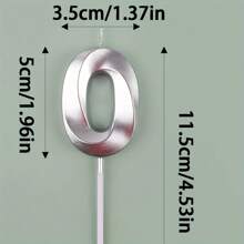 1pc Birthday Candle Numbers, Opera Style 0-9 Numbers Birthday Cake Topper, Suitable For Birthday Parties And Wedding Anniversaries - Silver - View 6