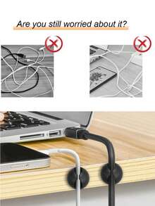 6入組usb電線管理夾子,適用於辦公桌面、床頭櫃、汽車充電器等場所 - 彩色 - 查看 8