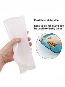 1 pièce Moule en silicone et résine de forme ovale asymétrique pour l'artisanat de résine DIY, avec 2 poignées en métal. Moule de coulée d'époxy, support de plateau de bijoux, décoration d'intérieur - Blanc - Voir 5