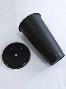 1pc Clear Plastic Drinking Cup With Straw - Clear - View 9