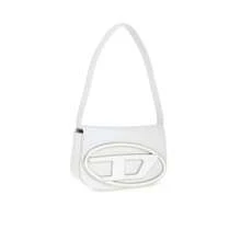 Diesel 1 Dr Logo Plaque Shoulder Bag In White - White - View 1