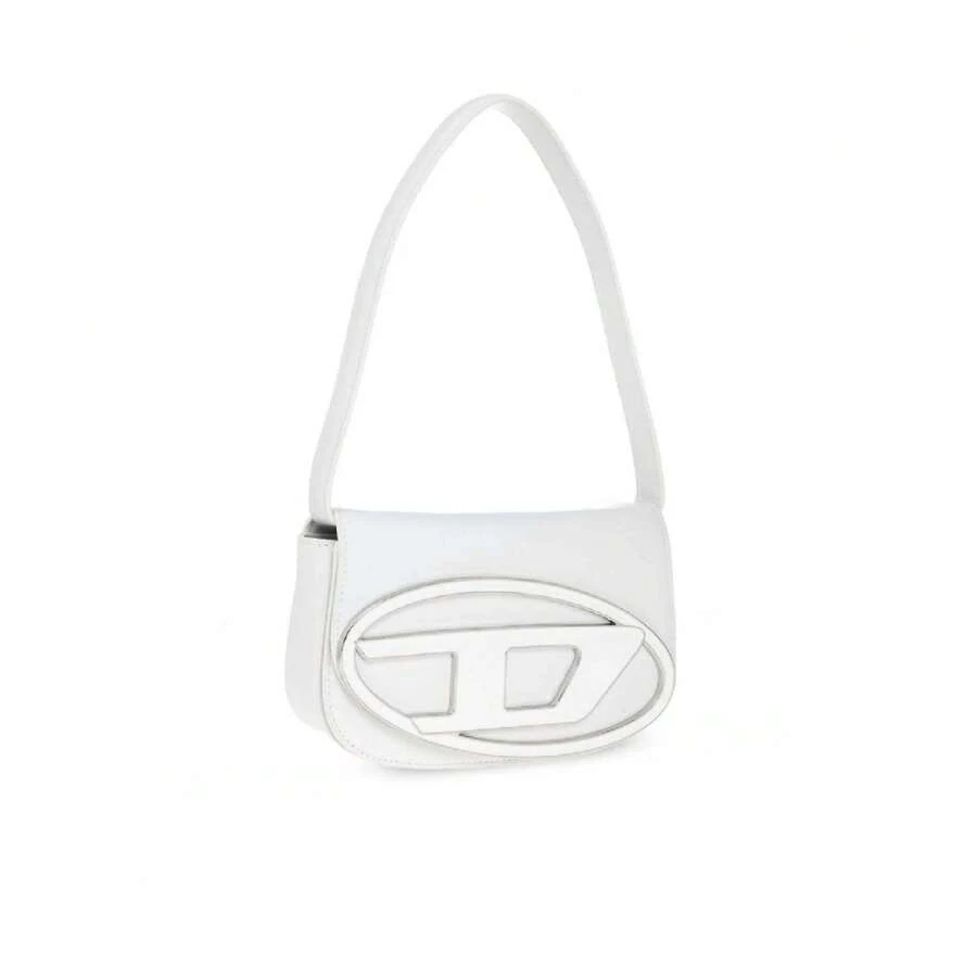Diesel 1 Dr Logo Plaque Shoulder Bag In White - White - View 1
