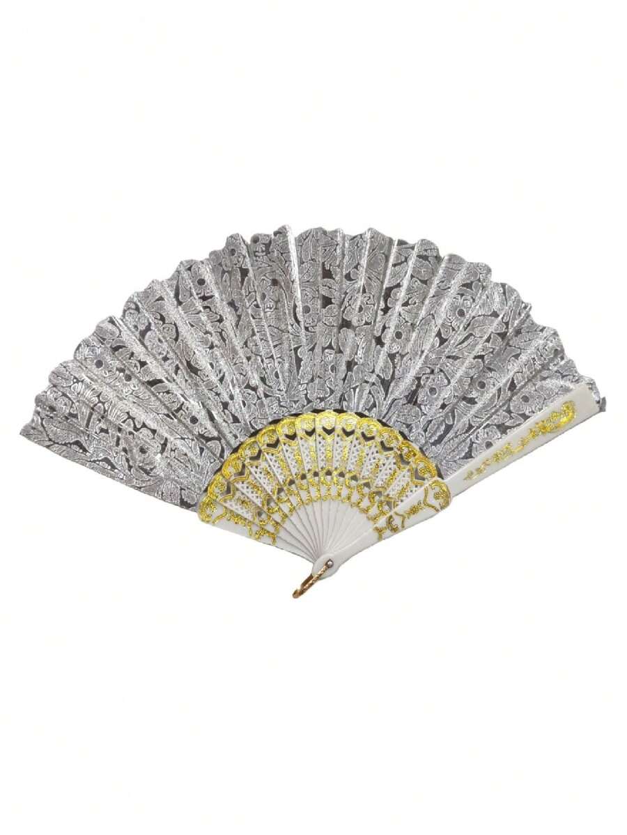 Hand Fans Portable For Summer Daily Use Elegant - Silver - View 1