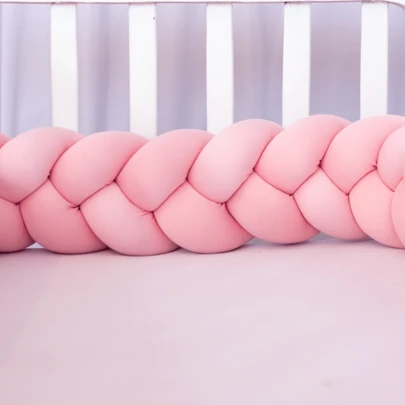  ENTRENUDOS- Bumper cuna / Parachoques bebe / Trenza cubre cuna colchón 2 metros / 18 cm alto