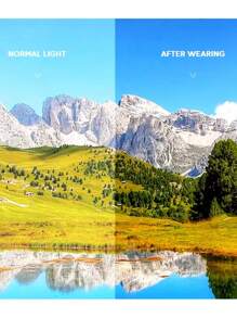 1pc Retro Metal Square Frame Decorative Two-Tone Painted Temple Unisex Glasses With Photochromic Lenses, Suitable For Nearsighted, Fashion Glasses For Men And Women - Gold - View 7