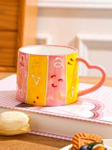 1pc New Ceramic Mug Cup Creative Household Office Gift Personalized Hand-Painted Cup - Multicolor - View 5