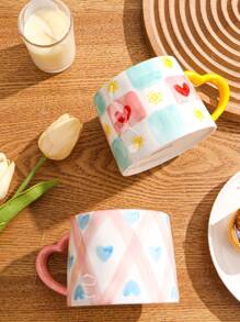 1pc New Ceramic Mug Cup Creative Household Office Gift Personalized Hand-Painted Cup - Multicolor - View 2