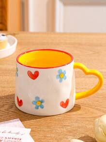 1pc New Ceramic Mug Cup Creative Household Office Gift Personalized Hand-Painted Cup - Multicolor - View 4