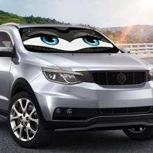 1 Pieza Visera Delantera Del Parabrisas Del Auto Con Dibujo De Ojos Grandes De Caricatura - Multicolor - Ver 3