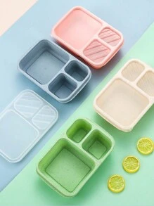 1個單色北歐風格三個間隔的便當盒 - 霧霾藍 - 查看 4