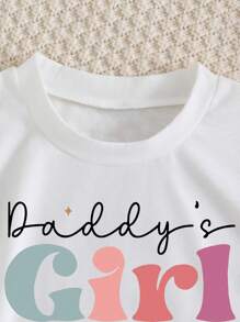 Tween T-shirt met korte mouwen en korte broek voor meisjes met letterpatroon en print