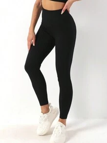 Bezszwowe, bardzo rozciągliwe legginsy fitness dla kobiet, prążkowane, wysokie, odporne na przysiady rajstopy do biegania, podnoszenia pośladków, sportu, jogi