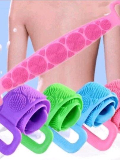 Escova De Limpeza De Silicone Faixa Para Costas Pés Banho Corpo 2 Tipos de Cerdas para esfregar