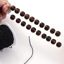 10-300入組6/8/10/12/14/16/18/20mm木製散珠,天然原木珠子,適用於製作古典特色手鐲、項鍊、耳環、鑰匙扣等diy首飾 - 咖啡棕 - 查看 4