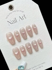 10pcs Cat Eye Design Flawlessly Handmade Nail Tips Without Grinding And Folding No-Show Press On Nails Nail Supplies