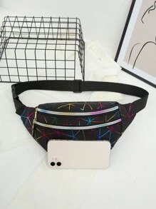 激光幾何拼接女士腰包,肩袋,斜跨包