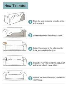 1pc Universal Elastic Sofa Slipcover With Pet Protection, Including A Pillowcase - Pink - View 3