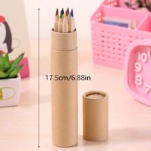 12pcs Wooden Barrel Mixed Color Colored Pencils, Perfect For Children's Painting And Doodling. Use Them To Add Color To Your Paper! Back To School,Mother's Day,Mom's Gift,Back To School,School Supplies
