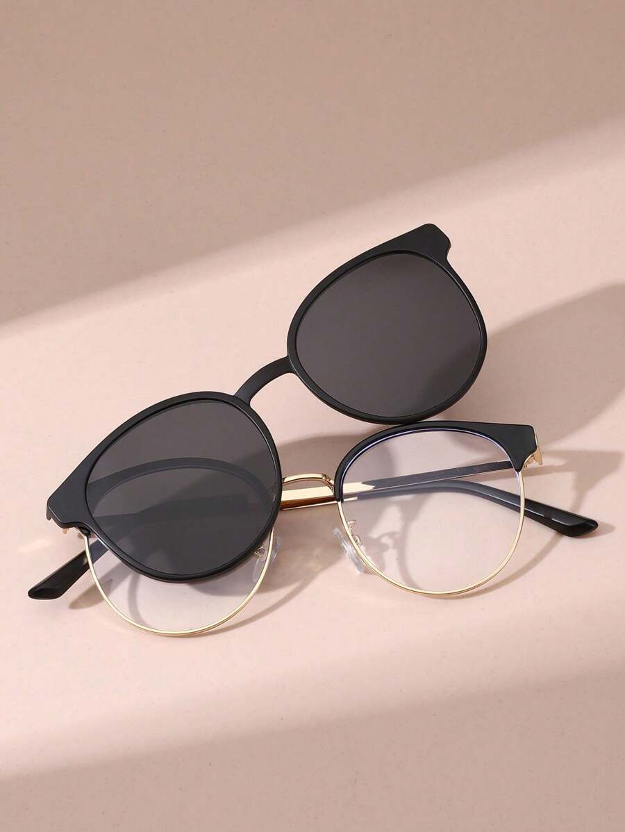 1件装女士磁吸两用眼镜 时尚眼镜 時尚眼鏡 沙滩配饰 女士沙滩配饰 眼镜 時尚眼鏡 秋冬基础款 女士服装 商务休闲 礼物 - A - 查看 1