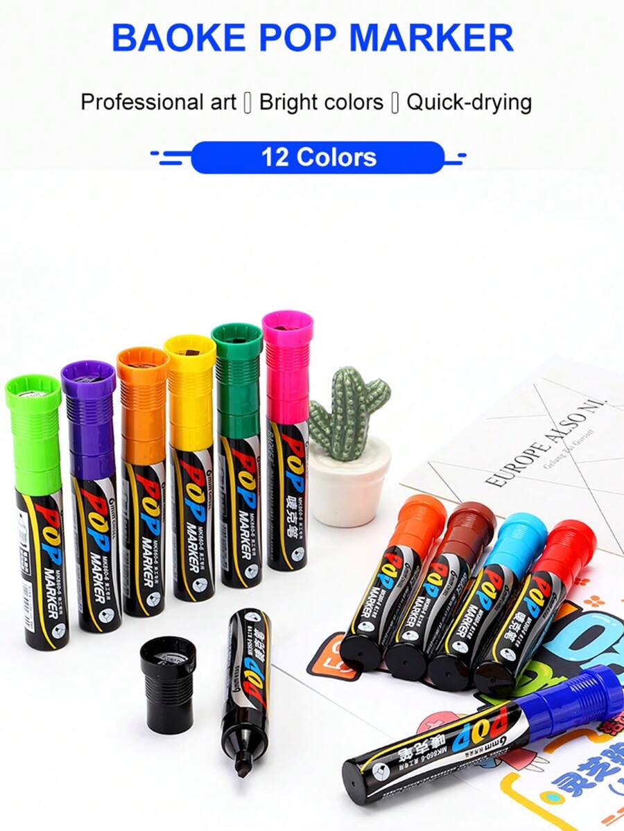 Pop Marker Pen, Refillable, Suitable For Advertising, Student Poster ...