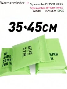 10PCS/20PCS Solid-Color Avocado-Colored Express Bags With Simple Graphics And Text, Thickened Packaging Bags For Packing And Clothing. Double-Sided English Printing, Perfect For Giveaways, Holiday Parties, Stores And Boutiques - A Popular Gift Bag, Suitable For Retail And Grocery Businesses, Mother's Day, Offices, Gift Wrapping, Back-To-School/Graduation Season - Green - View 10