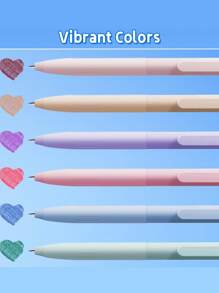 6pcs/8pcs Coffee Theme Quick-Dry Liquid Ink Gel Pens, Smudge-Free Soft Touch Pens, Suitable For Note-Taking, Drawing, School And Office Supplies - Multicolor - View 6