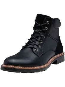 SHOESMALL Men's Chukka  Casual Boots Dress Leather Combat Fashion Shoes - AMY8128-black - View 9