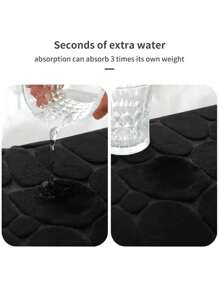 1 pièce Tapis de sol en pierre de couleur unie en forme de U, absorbant l'eau et antidérapant pour la salle de bain, la maison, la décoration de salle de bain, le tapis de bain, le tapis de sol, le tapis d'extérieur, le paillasson, la décoration d'automne, les accessoires de salle de bain, la rentrée scolaire