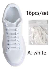 16pcs/Set Silicone Elastic Shoelaces, Multi-Color Options