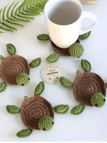 1 Miếng Thủ công Dễ thương Rùa Và Hình Cừu  Tách trà Đĩa nhỏ , Cách nhiệt Tấm lót Đối với Sử dụng - màu xanh lá - Xem 6