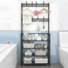 LIVINGANDHOME Living And Home 4 Tier Shoe Rack With Hat Rack Coat Stand,Shoes Storage Organizer,Freestanding Space-Saving Coat Rack Hanger With Shoe Storage Shelf For Living Room/Bedroom/Entryway/Hallway - Black - View 9