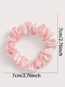12pcs Satin Pink Hair Elastics,Pink Accessories Scrunchies Hair Ties Scrunchy Hair Ties Ponytail Head Accessories - Pink - View 6