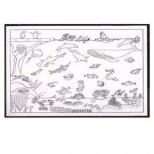 Reusable Coloring Mat For Kids With Sea Life Design - White - View 4